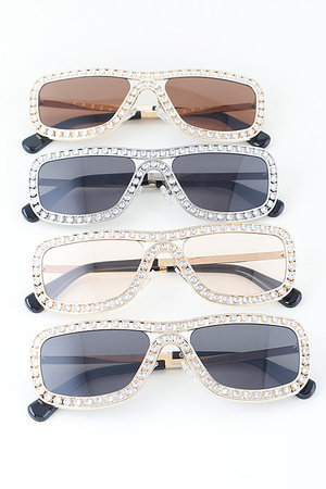 Crystal Rhinestone Wrap Around Sunglasses