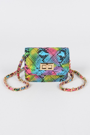 New Multi Snake Print Mini Bag