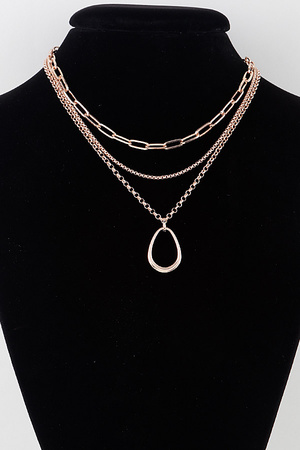 Triple Oval Chain Necklace