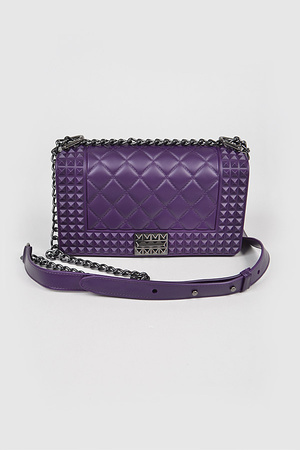 Jelly Studded shape Monotone Clutch.