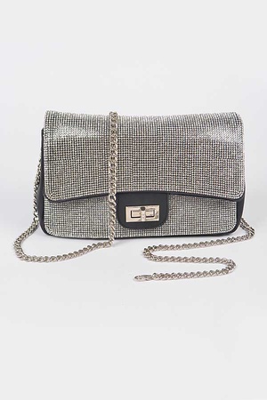 Multi Rhinestone Cross Body Bag.