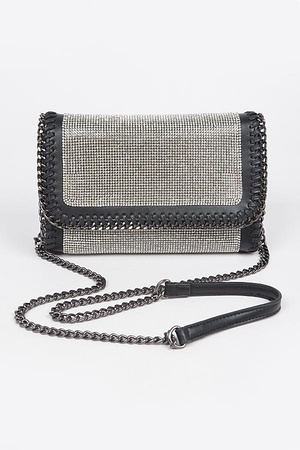 Multi Color Rhinestone Chain Braided Clutch