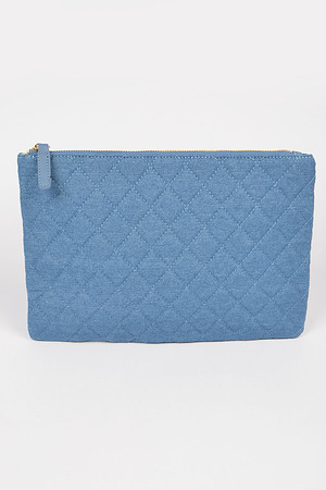 Quilted Denim Pouch