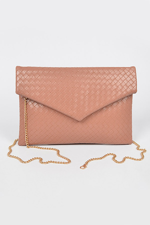 Braided Embossed Envelope Clutch