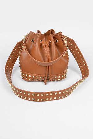 Studded Bucket Cross Body Bag.