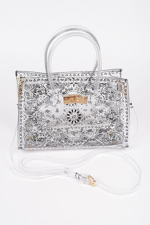 Bandana Print Transparent Bag