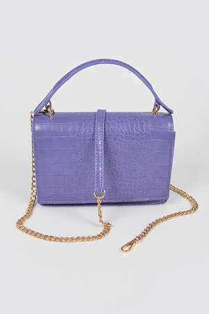 Faux Croc Crossbody Bag