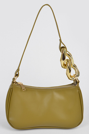 Faux Leather Simple Shoulder Bag