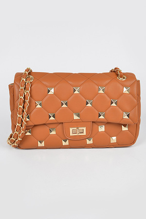 Medium Stud Quilted Shoulder Bag