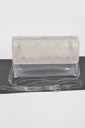 Rhinestone Clear Clutch