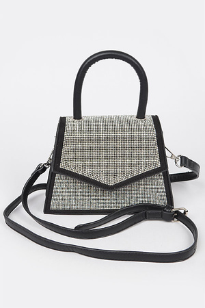 Rhinestone Top Handle Crossbody Bag