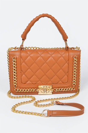 Chain Braided Top Handle Crossbody Bag