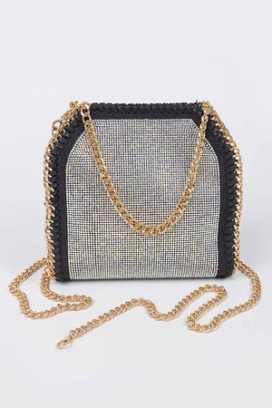 Rhinestone Chain Crossbody Bag