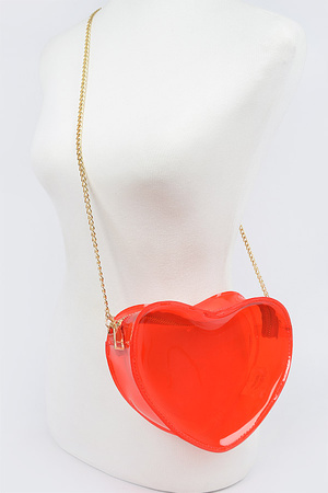 Clear Heart Shape Crossbody Bag.