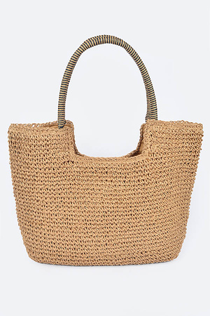 Faux Straw Tote Bag