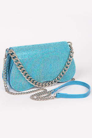 Rhinestone Flap Chain Shoulder Bag