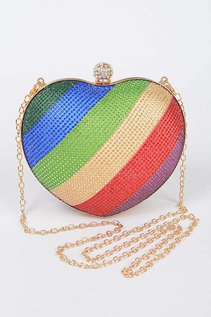 Rhinestone Hotfix Multi Color Clutch