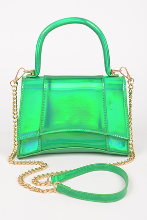 Mirror Metallic Top Handle Bag