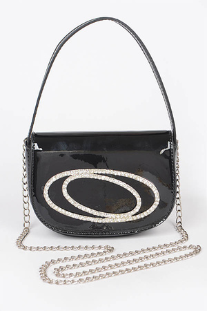 Metallic Mirror Top Handle Bag