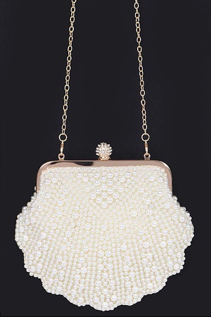 Faux Pearl Party Clutch