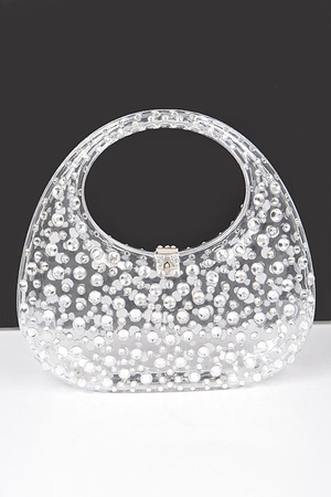 Rhinestone Hot Fix Clear Acrylic Clutch