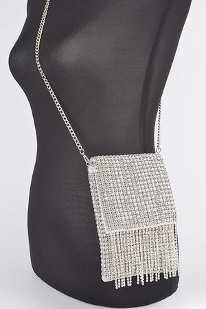 Rhinestone Fringe Clutch