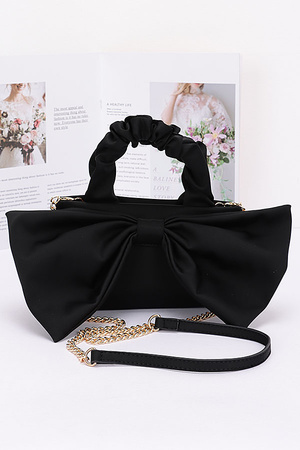 Nylon Top Handle Bow Front Clutch