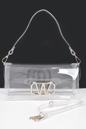 Transparent W Buckle Crossbody Bag