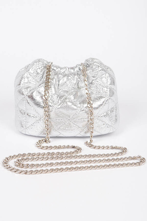 Quilted Metallic Bucket Bag