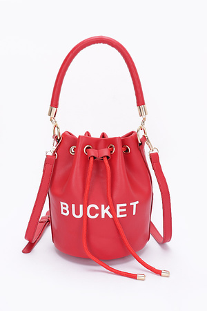 Faux Leather Bucket Bag