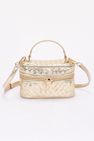 Metallic Braided Vanity Bag