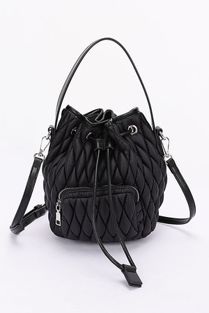 Quilted Faux Leather Bucket Bag