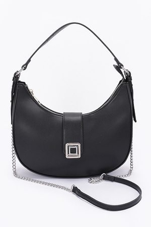 Faux Leather Hobo Bag