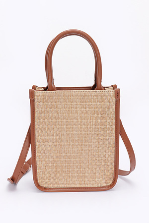 Faux Straw Tote Bag