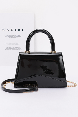 Patent Leather Top Handle Bag