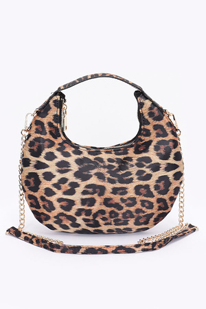 Nylon Leopard Hobo Bag