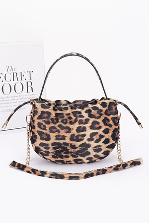 Nylon Leopard Hobo Bag