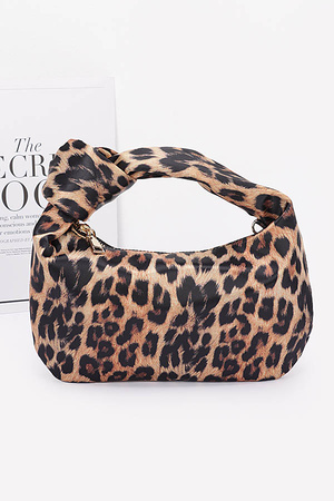 Nylon Leopard Hobo Bag