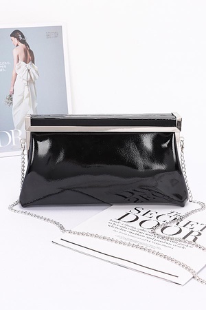 Patent Leather Frame Clutch Bag