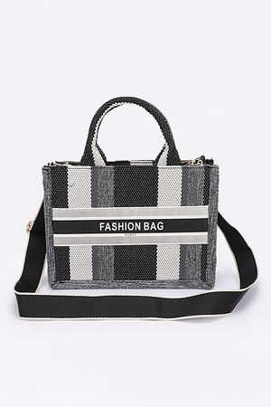 Multi Stripe Pattern canvas tote Bag