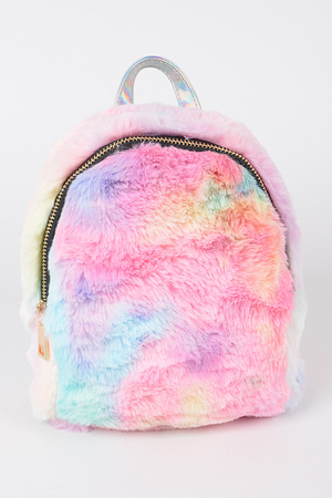 Dye Effect Faux Fur Backpack