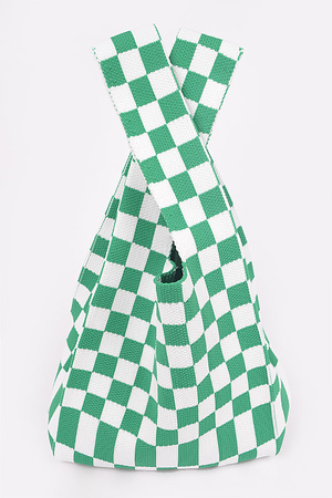 Checker Poly Woven Bag