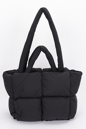 Nylon Quilted Padded Tote Bag