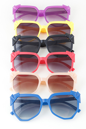 Bright Geometric Cut Sunglasses
