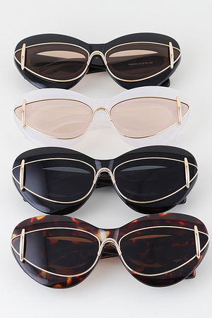 Modern Metal Detail Sunglasses