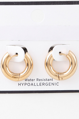 Shiny Water Resistant Hoop Earrings