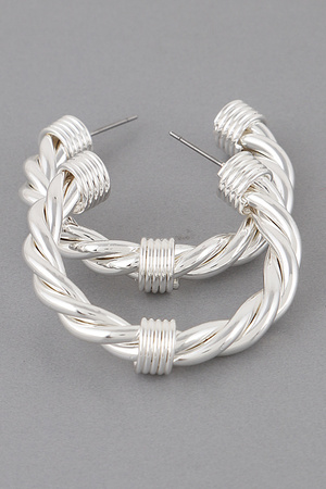 Twisted Metal Hoop Earrings