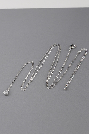 Double Chain Drop Necklace