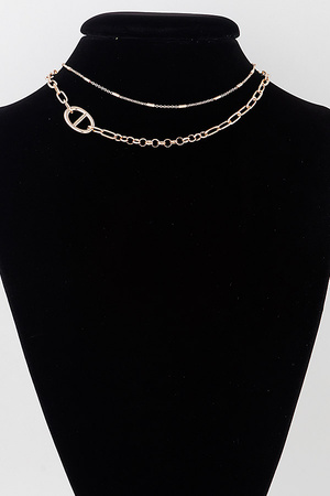 Double Link Chain Choker Necklace