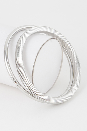 Alphage Ribbed Bangle Bracelets